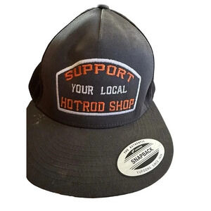 Yupoong Men's Black Support Your Hotrod Shop Snapback Cap